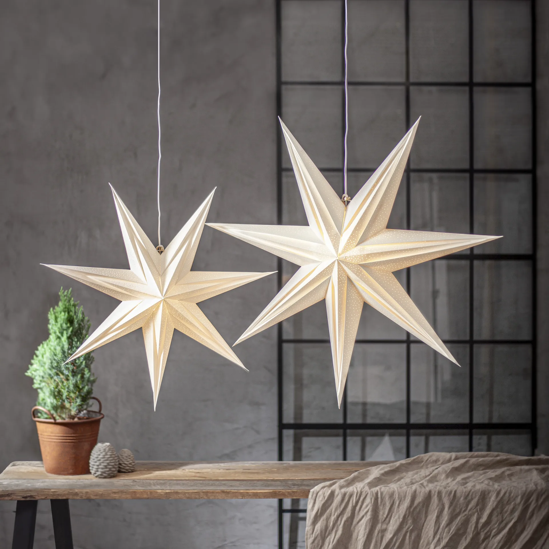 Holly pappersstjärna 60 cm, Vit Star Trading