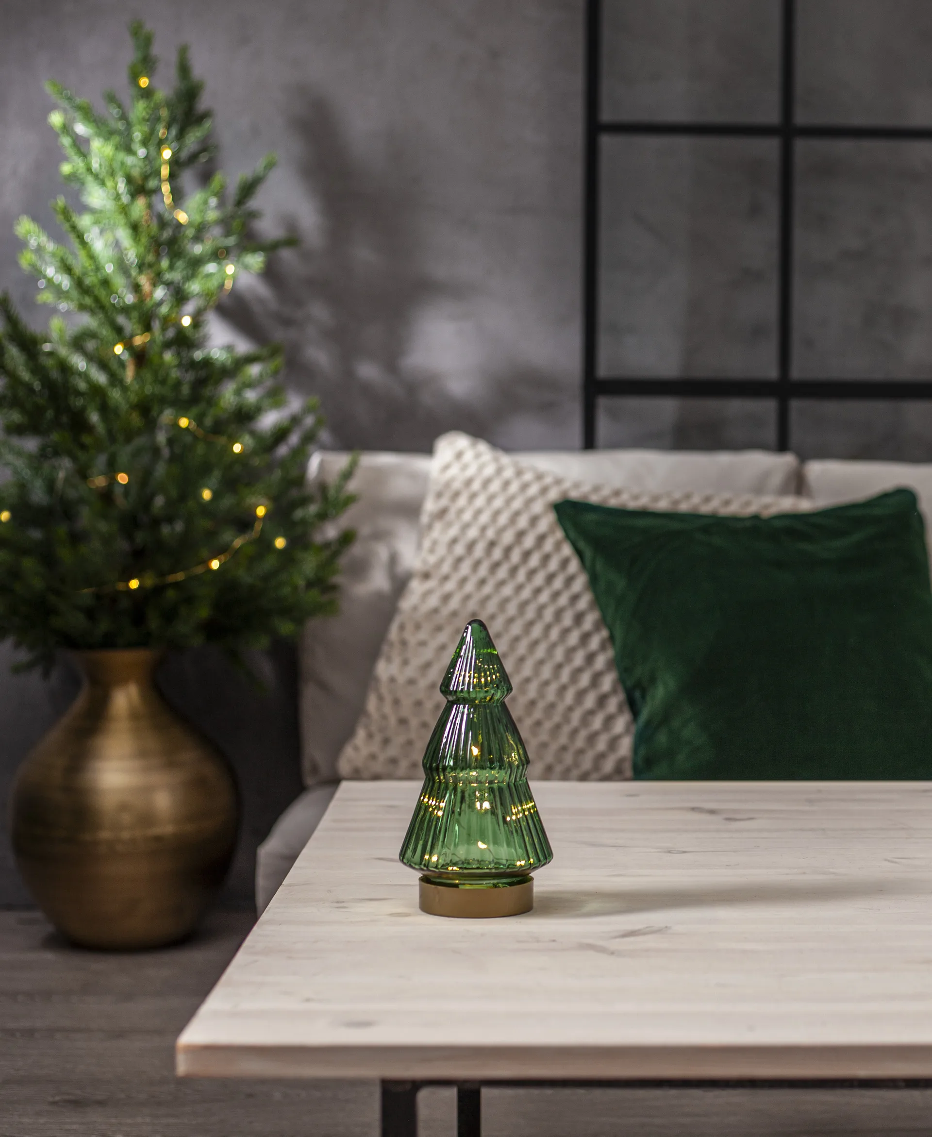 Verde glasdekoration LED 20 cm, Grön Star Trading