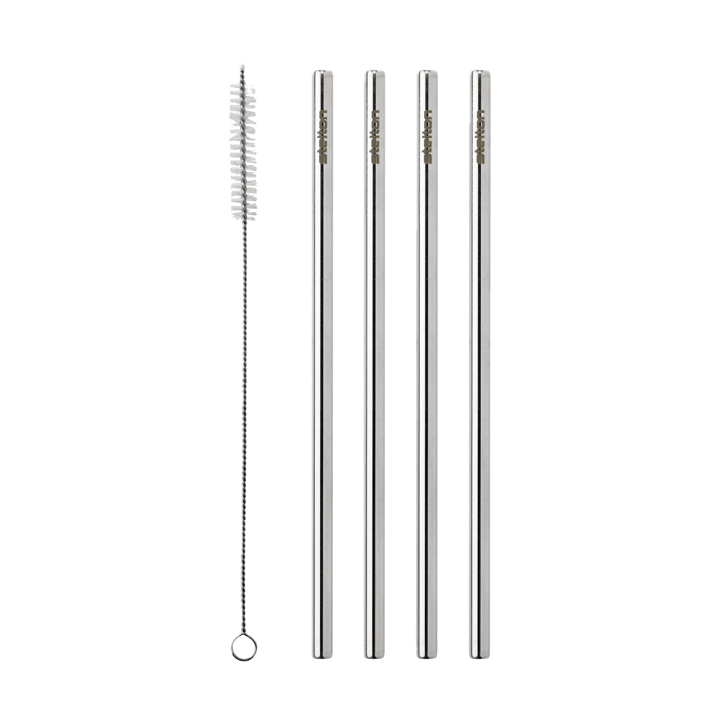 Stelton återanvändbara sugrör 4-pack - Steel - Stelton