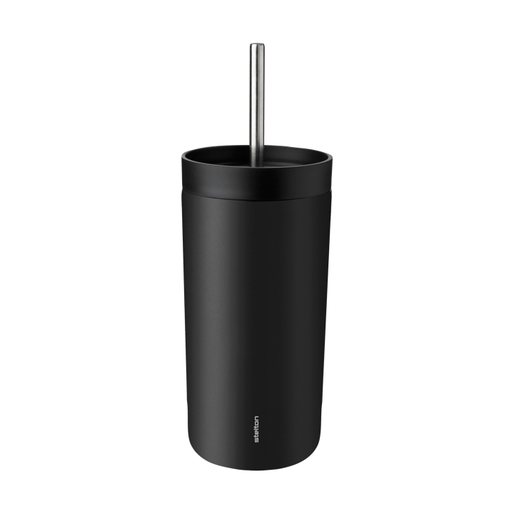 To Go Sip termosmugg med sugrör 0,4 L - Soft black - Stelton