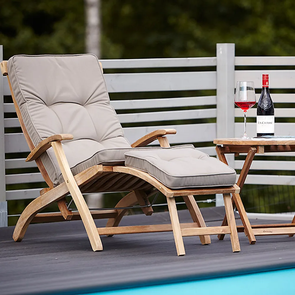 Lobby/SAL däckstolsdyna, Taupe (beige) med knappar Stockamöllan