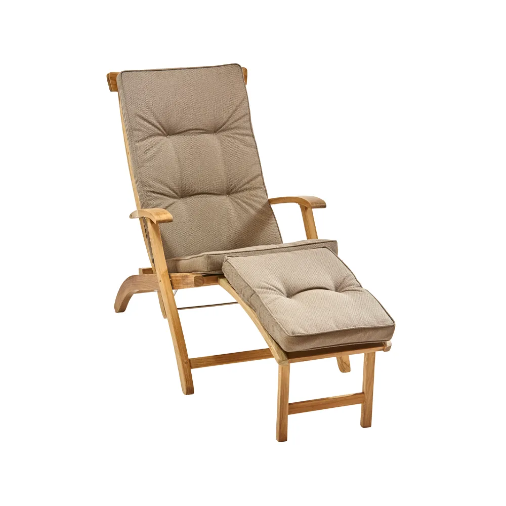 Lobby/SAL däckstolsdyna, Taupe (beige) med knappar Stockamöllan