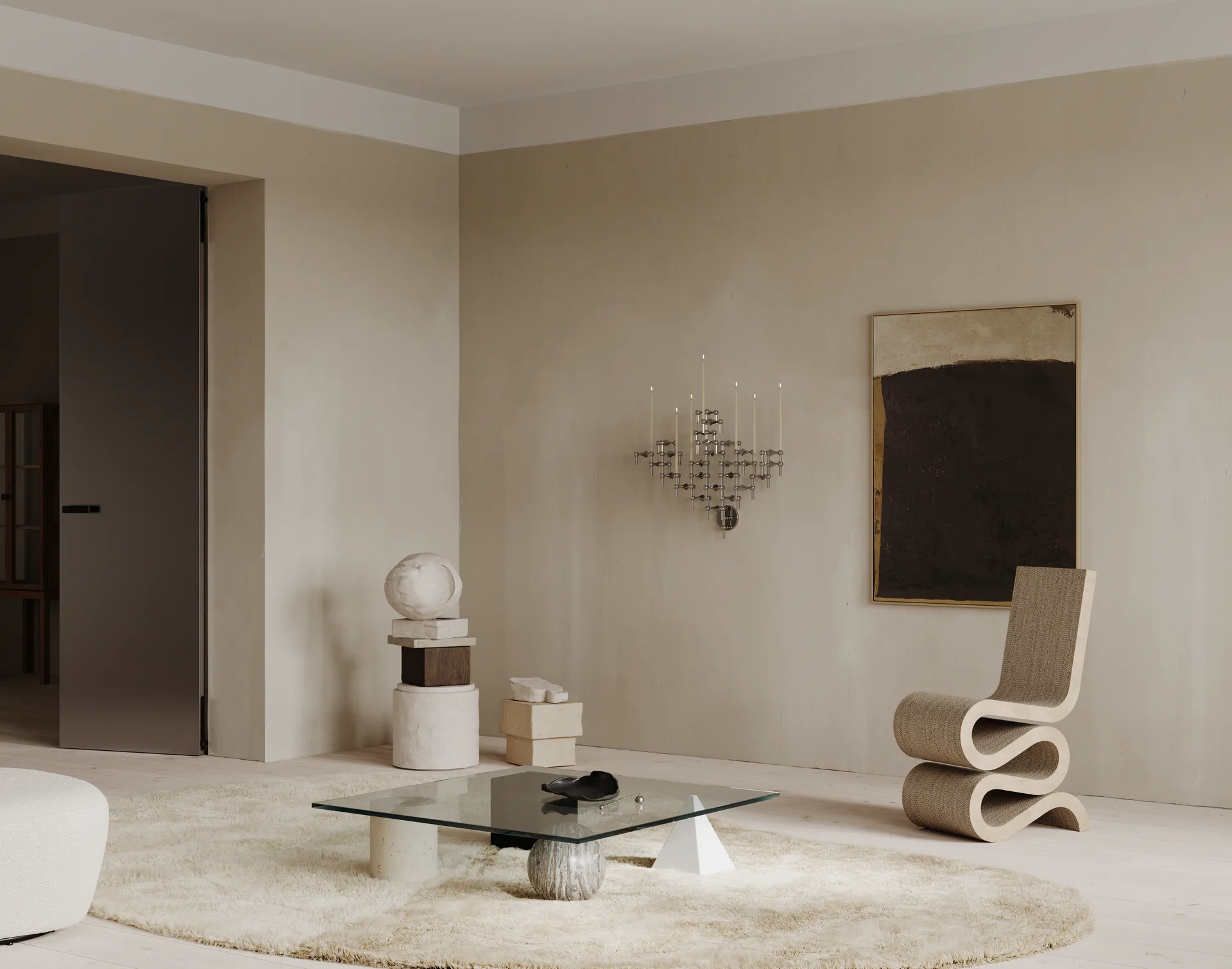 STOFF Nagel ljusstake 2 delar - Krom STOFF Nagel