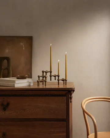 STOFF Nagel ljusstake 3-pack - Bronzed brass - STOFF Nagel