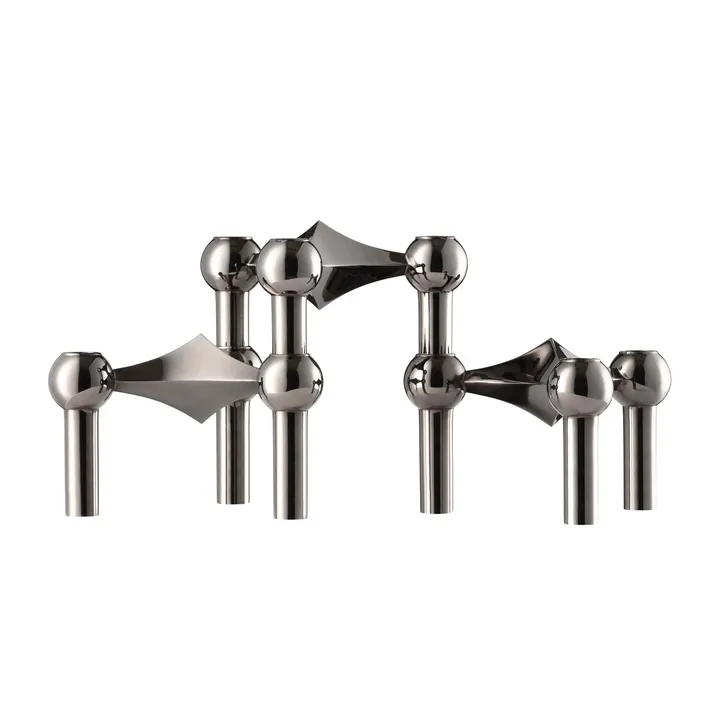 STOFF Nagel ljusstake 3-pack - Svart krom - STOFF Nagel