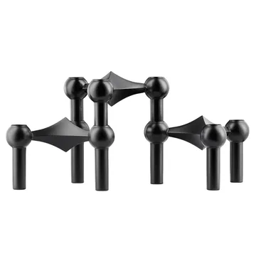 STOFF Nagel ljusstake 3-pack - svart - STOFF Nagel