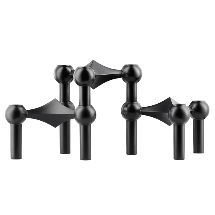 STOFF Nagel ljusstake 3-pack - svart - STOFF Nagel