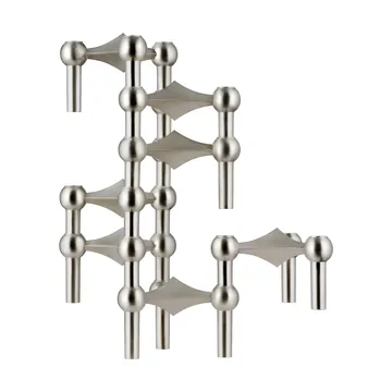 STOFF Nagel ljusstake - Borstad krom - STOFF Nagel