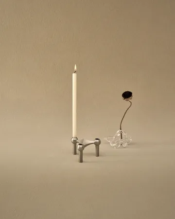 STOFF Nagel ljusstake - Borstad krom - STOFF Nagel