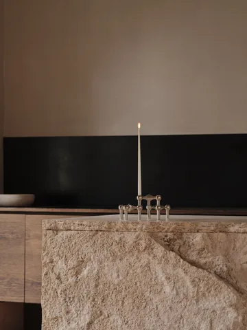 STOFF Nagel ljusstake krom 3-pack + vita ljus 12-pack - STOFF Nagel