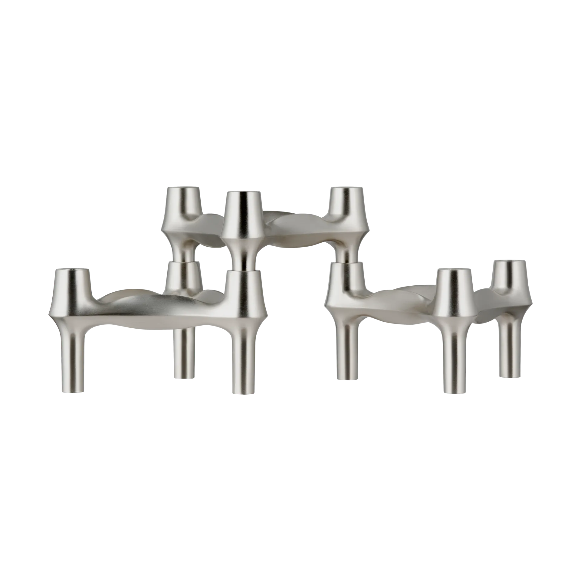 STOFF BMF ljusstake 3-pack, Borstad krom STOFF