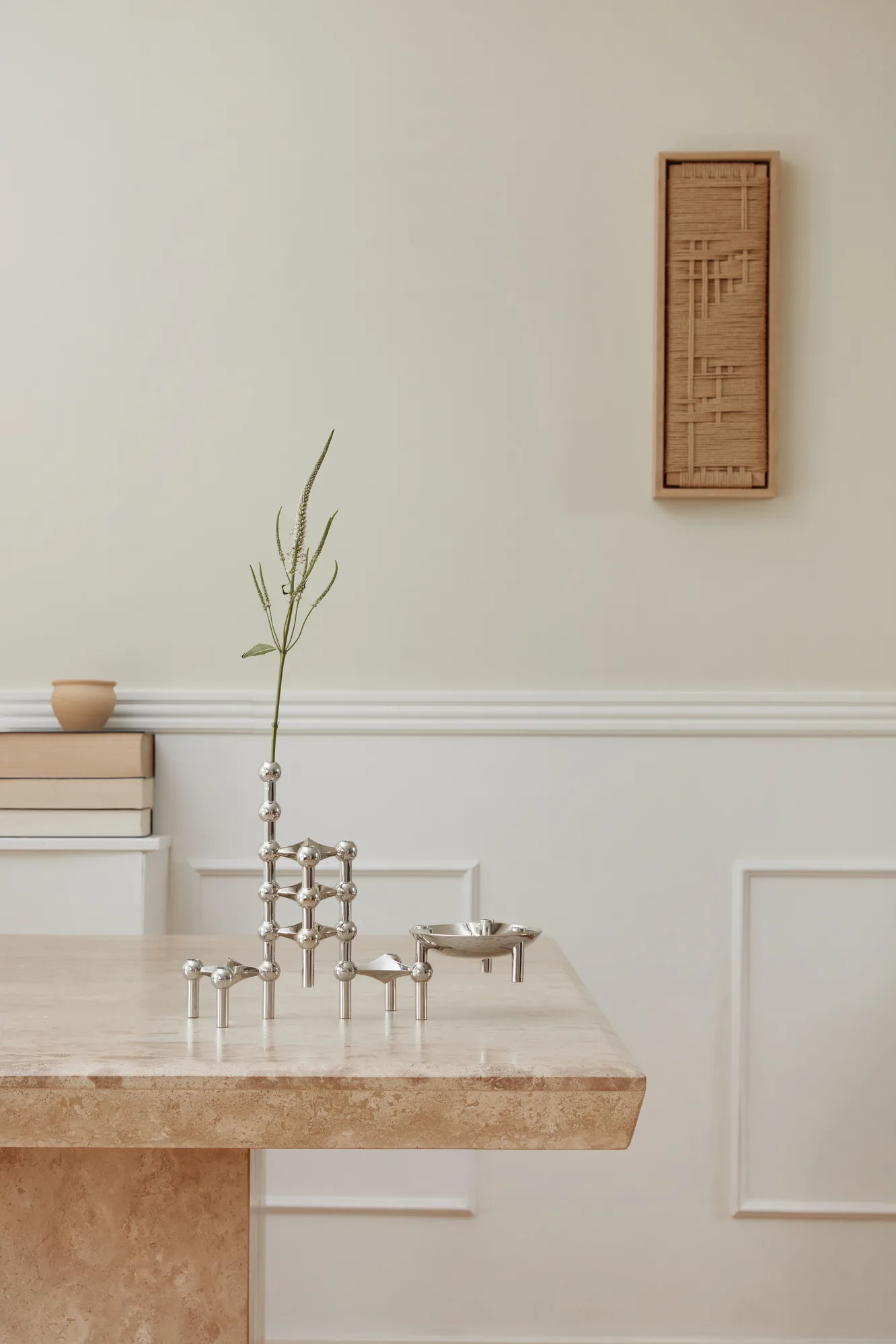 STOFF Nagel ljusstake 3-pack, krom STOFF