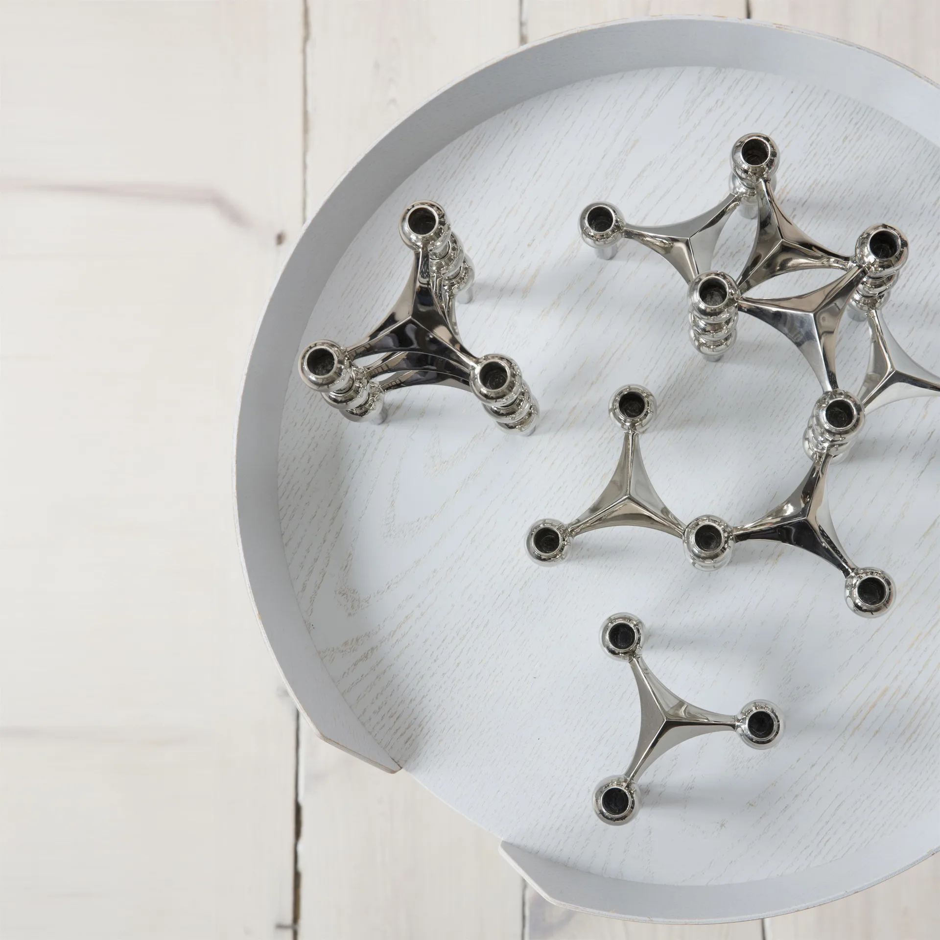 STOFF Nagel ljusstake 3-pack, krom STOFF