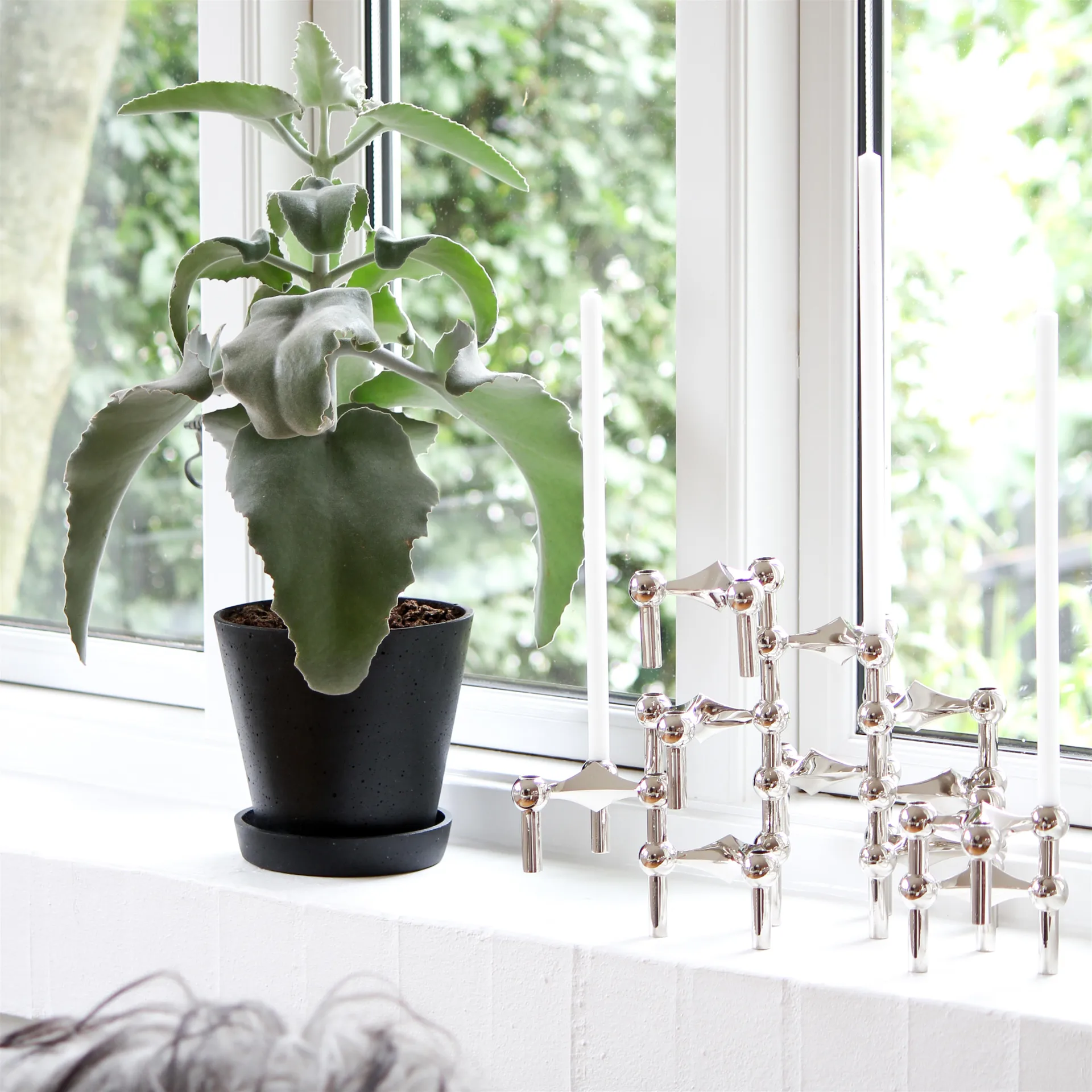 STOFF Nagel ljusstake 3-pack, krom STOFF