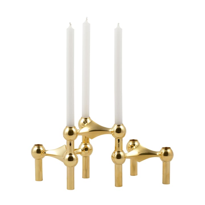 STOFF Nagel ljusstake 3-pack, mässing STOFF