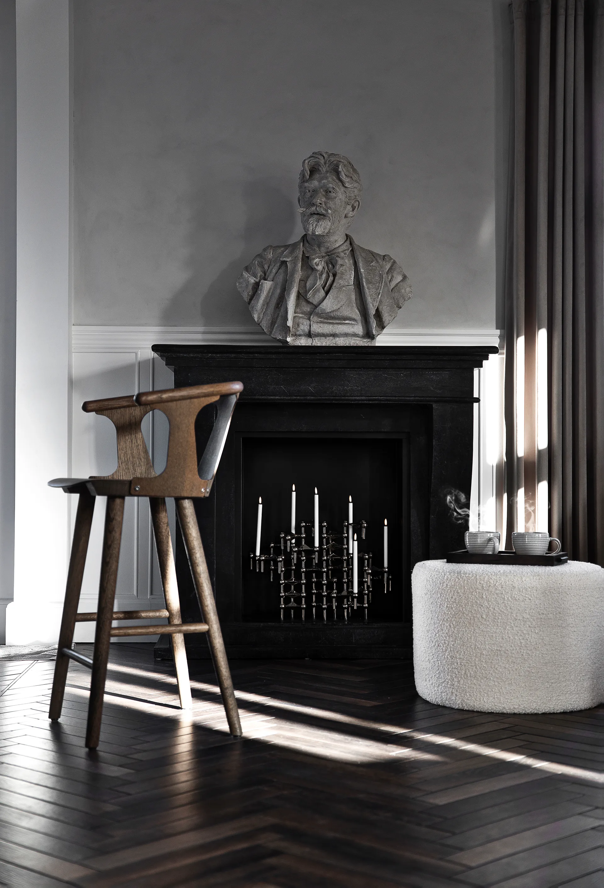 STOFF Nagel ljusstake 3-pack, Svart krom STOFF