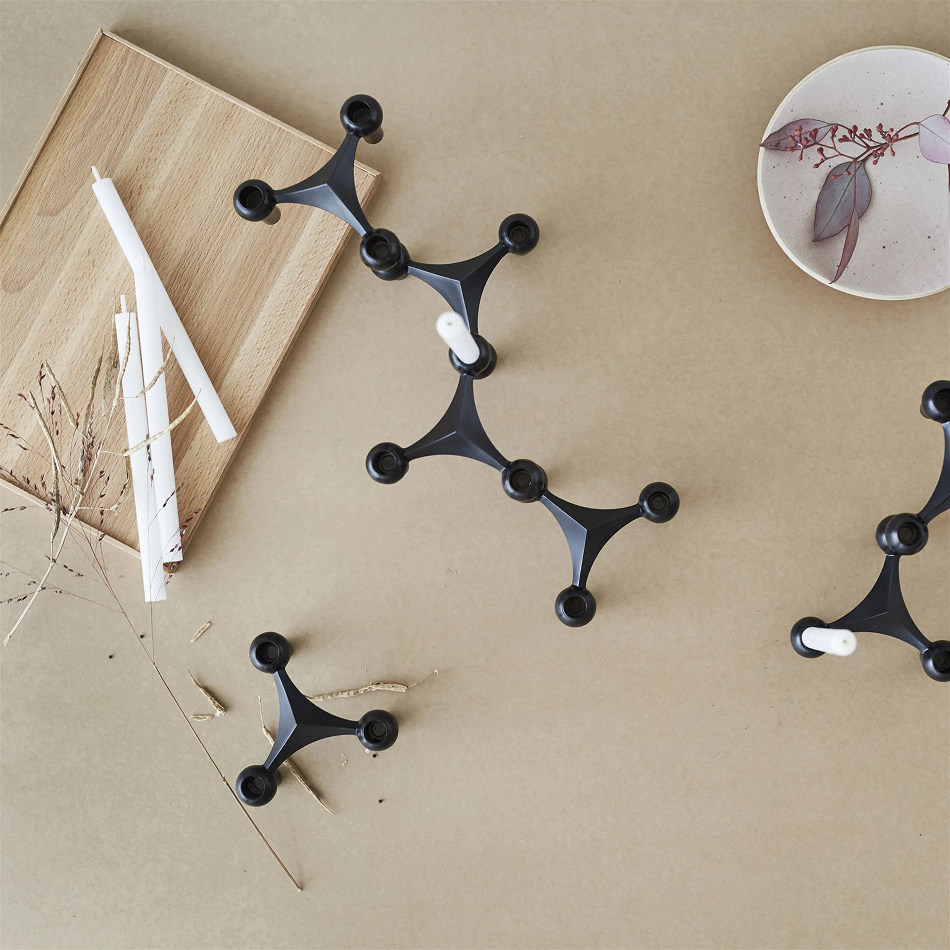 STOFF Nagel ljusstake 3-pack, svart STOFF