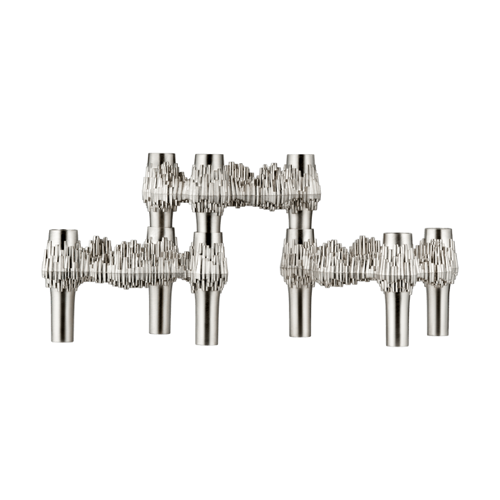 STOFF Quist ljusstake 3-pack - Borstad krom - STOFF