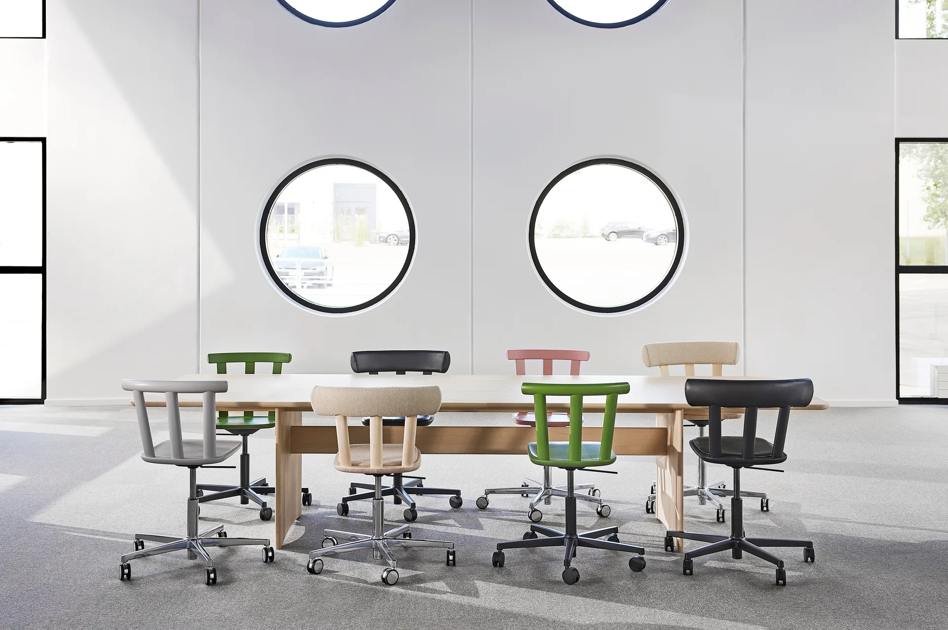 Alt bord 90x320 cm björk, Ljus mattlack Stolab