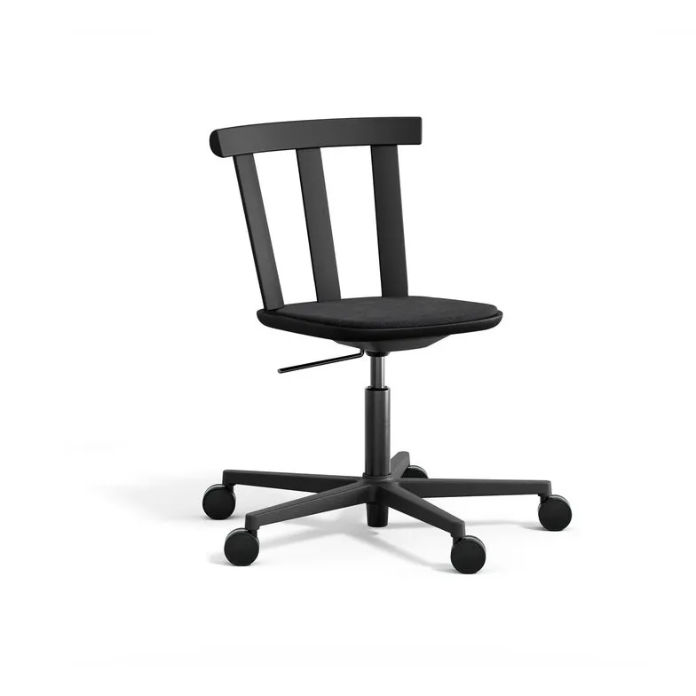 Alt stol snurrstativ klädd sits ek, Hallingdal 65-180 svart-mattsvart 99 Stolab