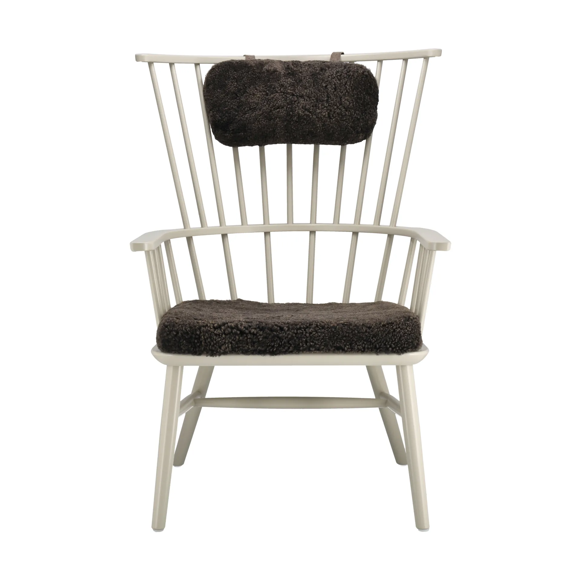 Henriette fåtölj dyna&nackkudde Svenssons beige-Espresso Stolab