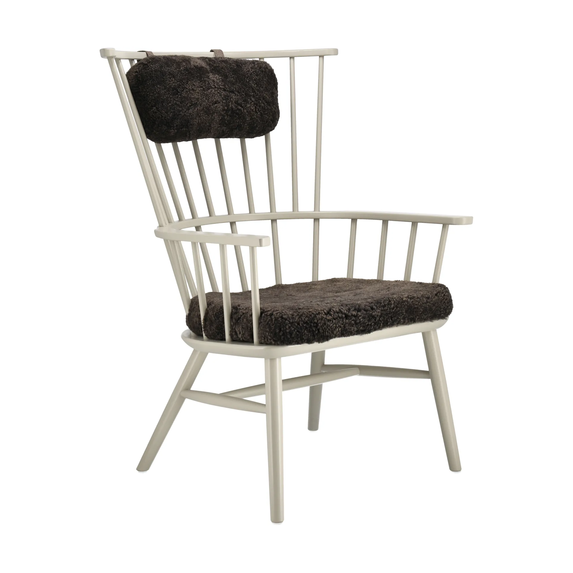 Henriette fåtölj dyna&nackkudde Svenssons beige-Espresso Stolab