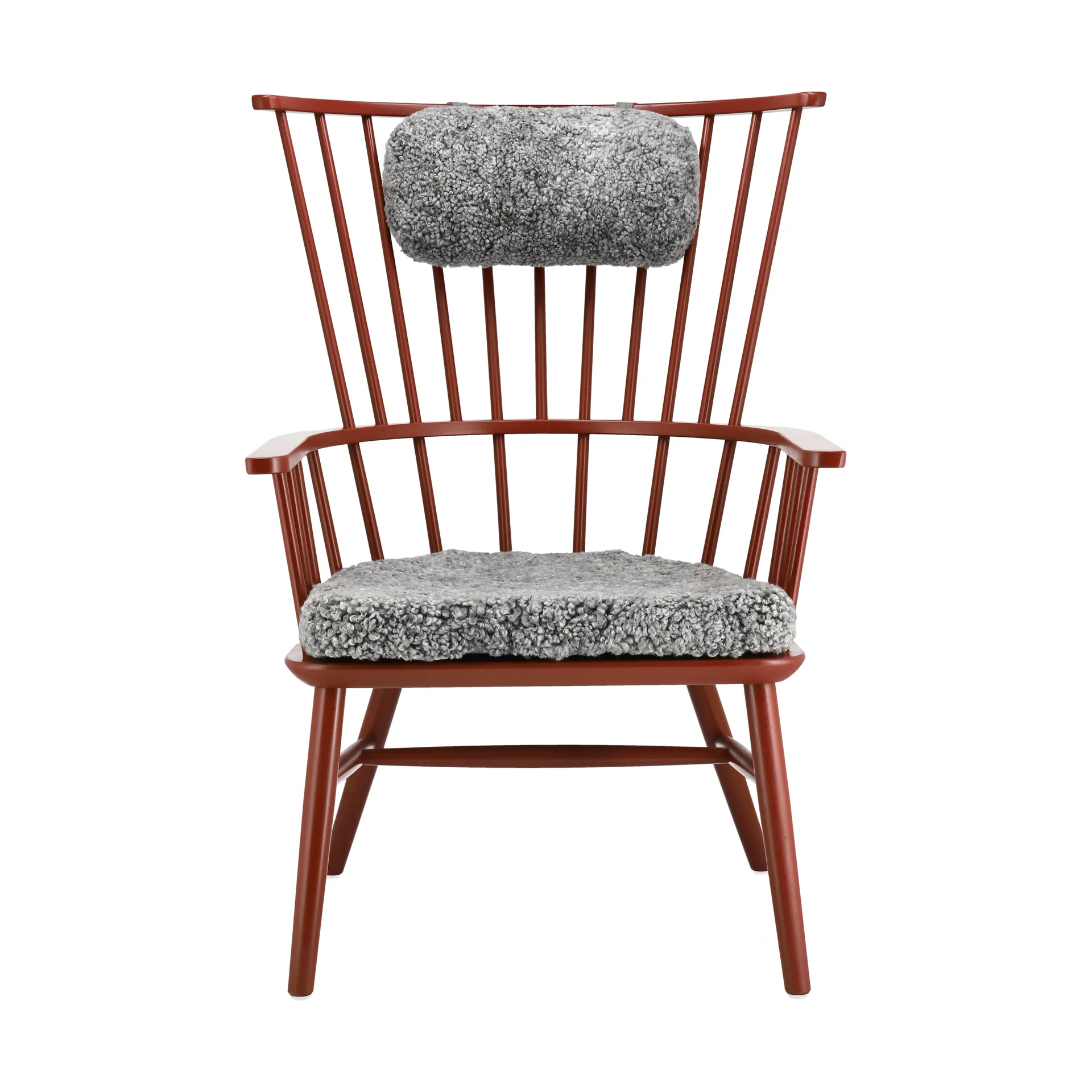 Henriette fåtölj dyna&nackkudde Svenssons faluröd-Scand. grey Stolab