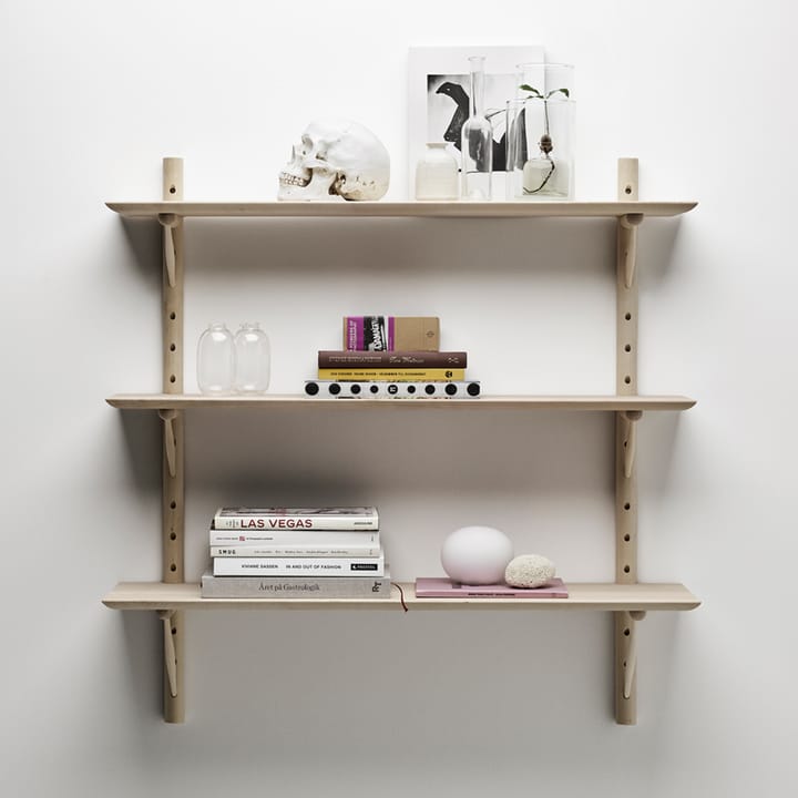 Ikon vägghylla, björk ljus mattlack, djup 21cm Stolab