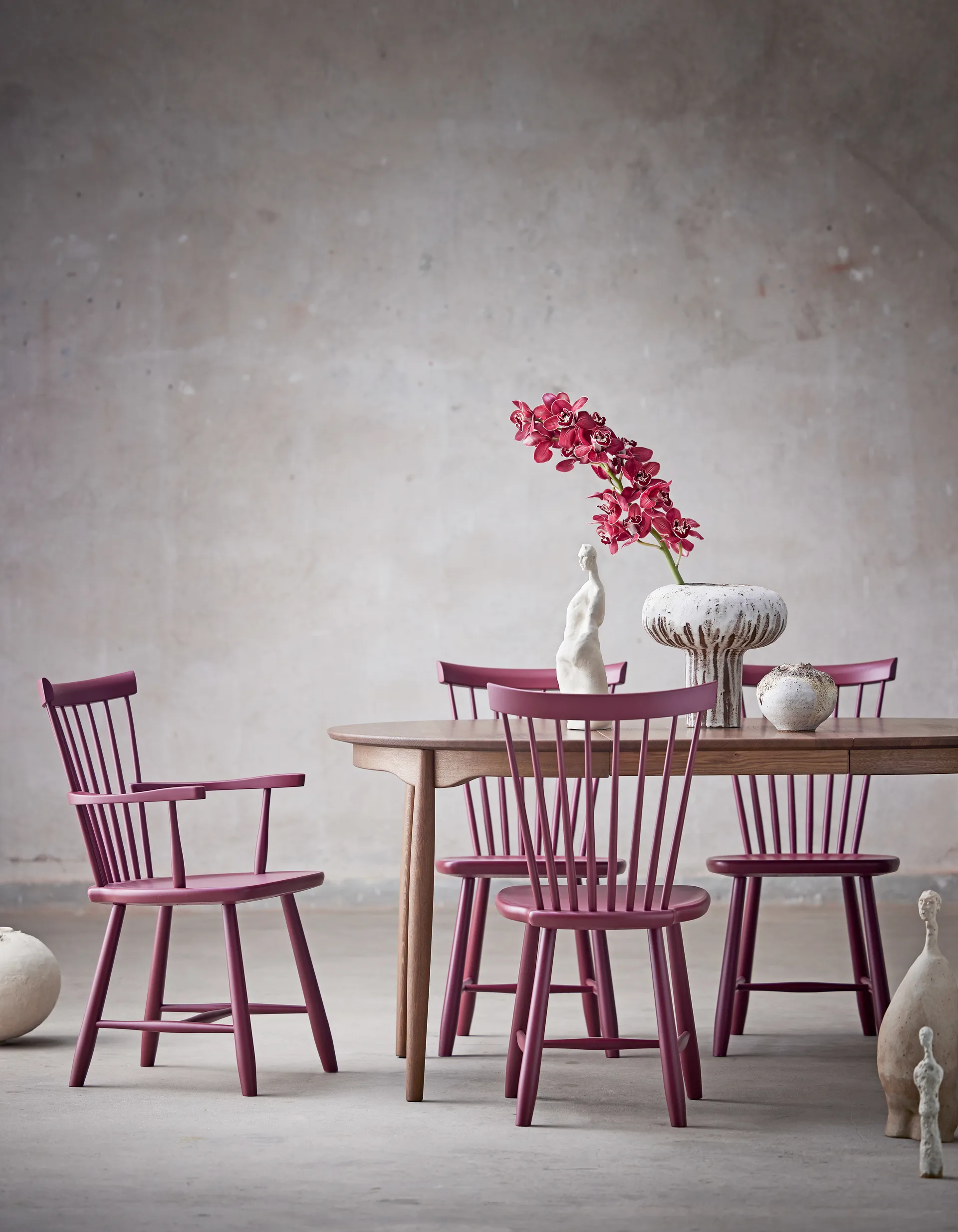 Lilla Åland karmstol, Lingon 19 S6030-R (björk) Stolab