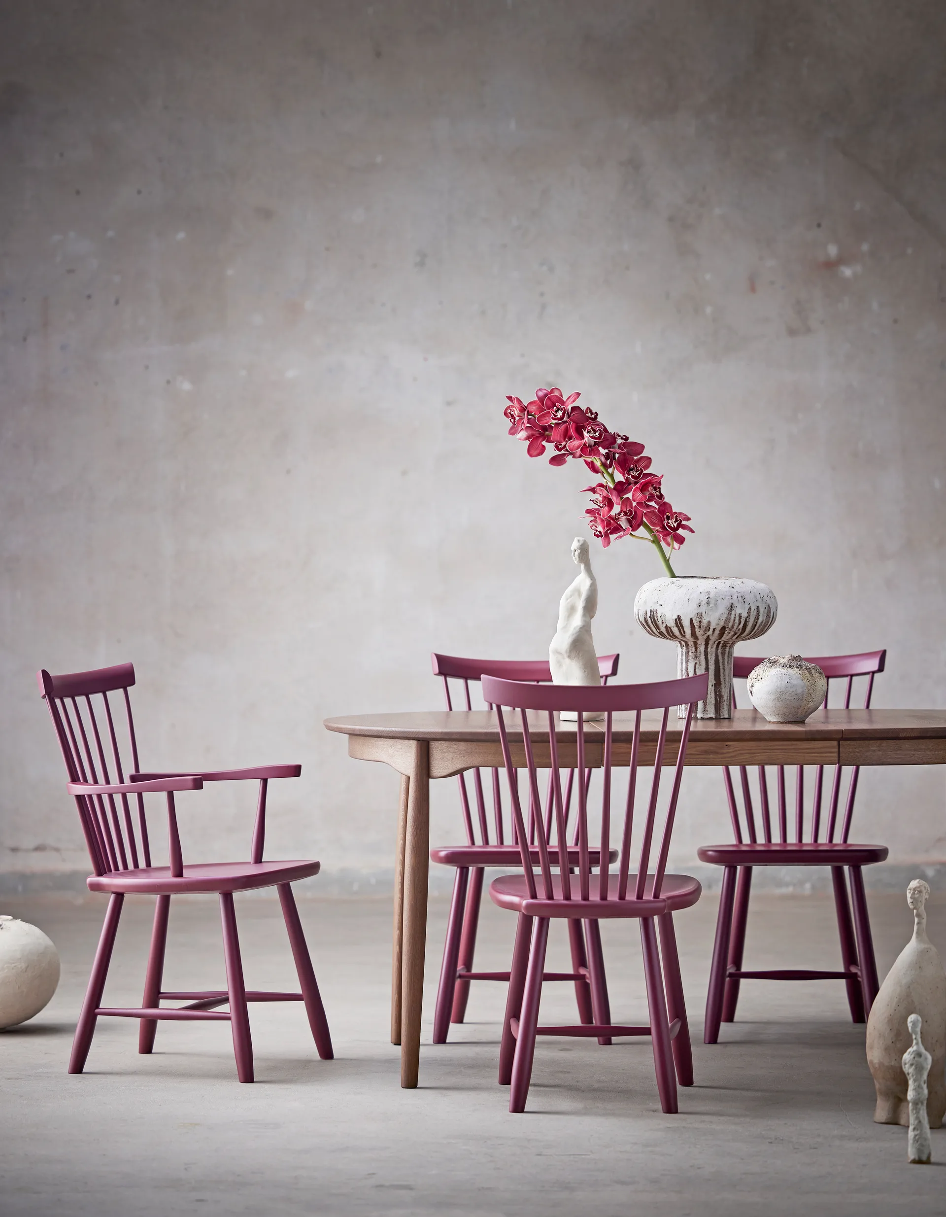 Lilla Åland stol, Lingon 19 S6030-R (björk) Stolab