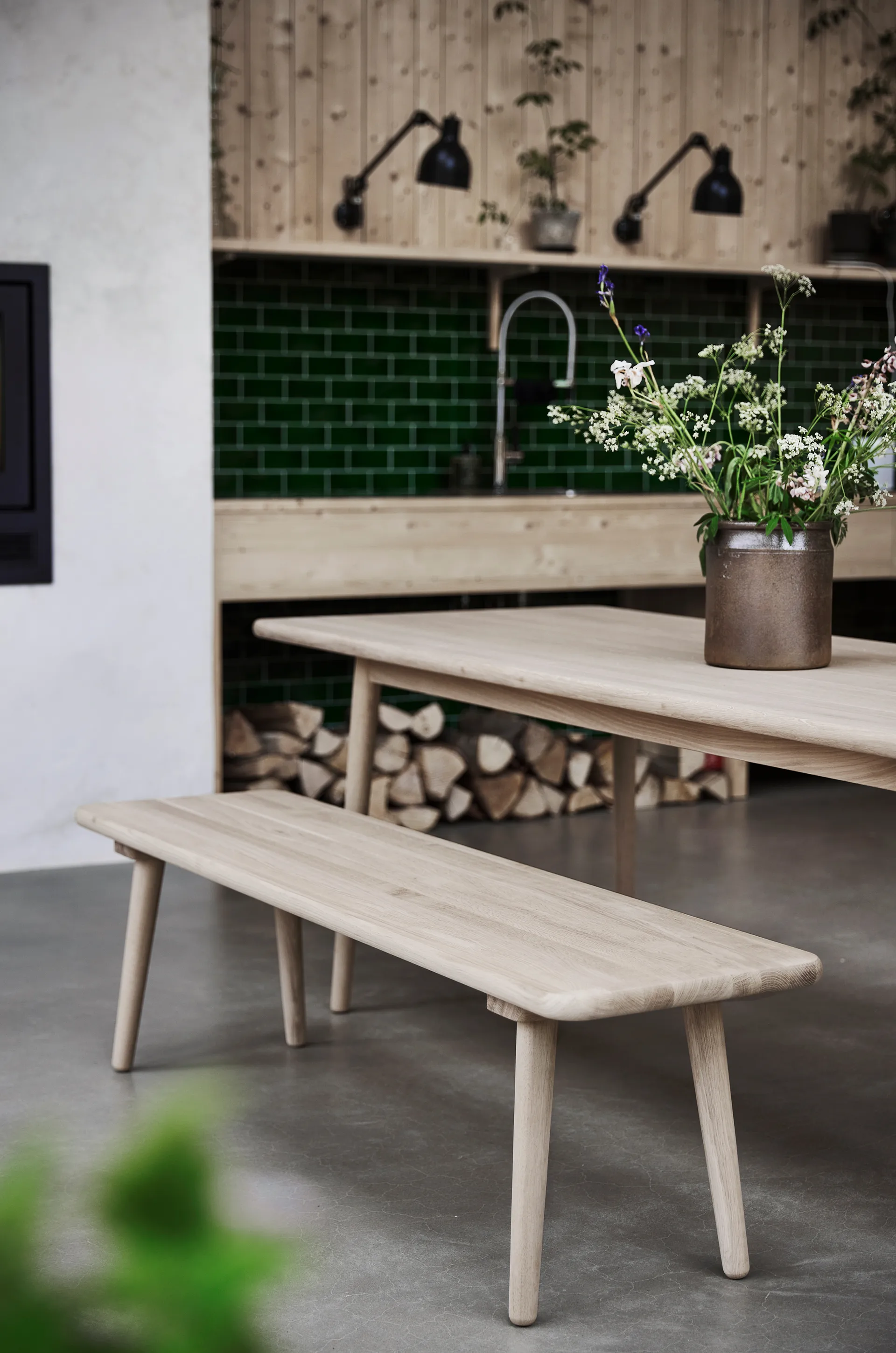 Miss Holly bord 175x100 cm, Björk vitolja Stolab