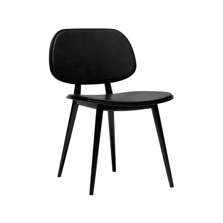 My Chair stol - läder svart, svartlackat björkstativ - Stolab