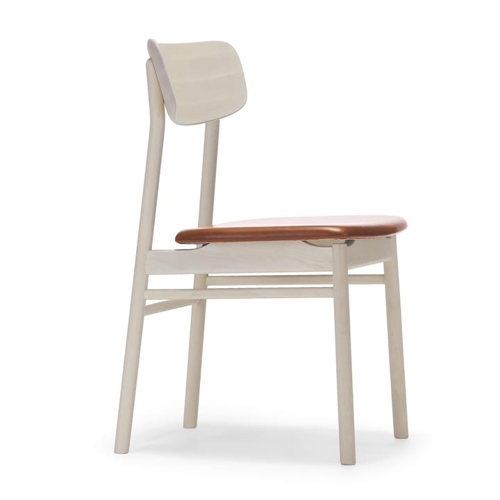 Prima Vista stol björk ljus mattlack, Läder elmotique 43807 cognac Stolab