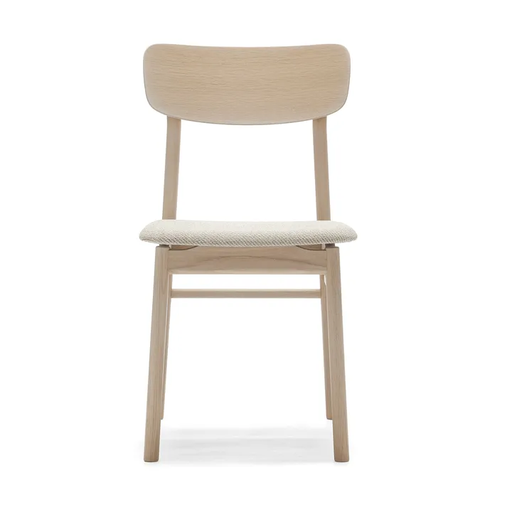 Prima Vista stol ljus mattlackad ek - Tyg Atto Driftwood V3576/01 - Stolab