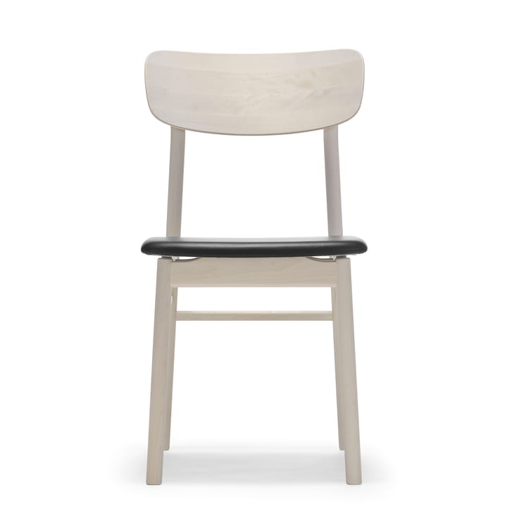 Prima Vista stol vitoljad björk - Läder elmotique 99001 svart - Stolab