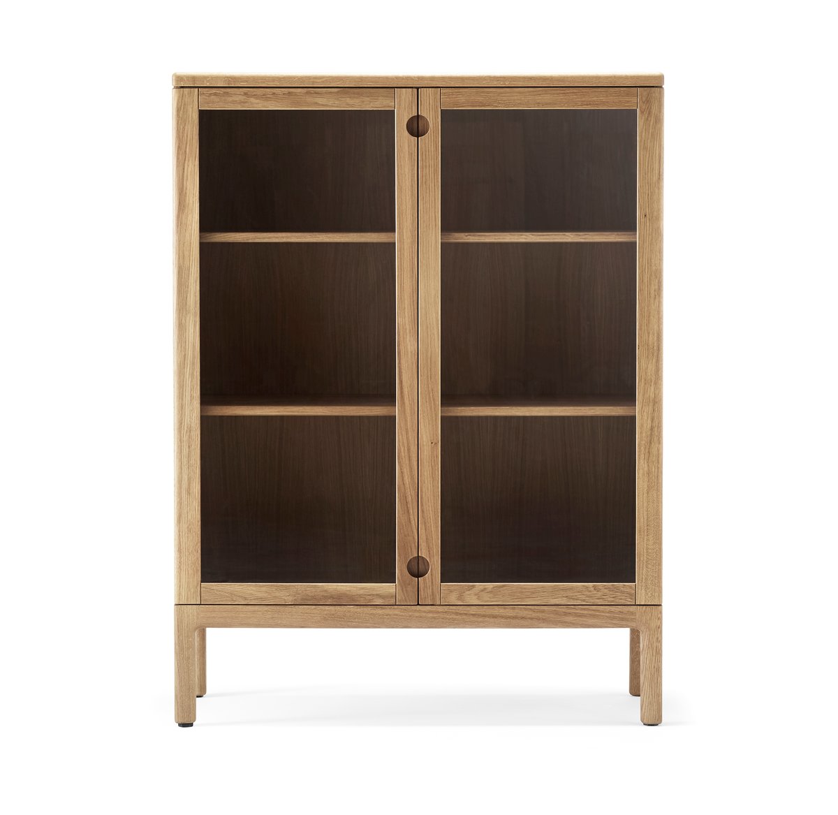Stolab Prio skåp hög ek naturell olja, glasdörr | Skandinavisk Design | Skåp & Vitrinskåp | Beige
