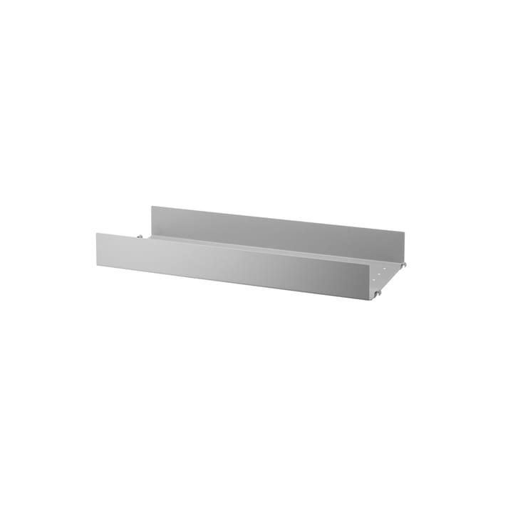 Stringhylla hyllplan metall - grå, 58x20 cm, hög kant - String Furniture