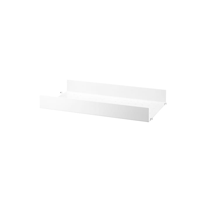 Stringhylla hyllplan metall - vit, 58x30 cm, hög kant - String Furniture