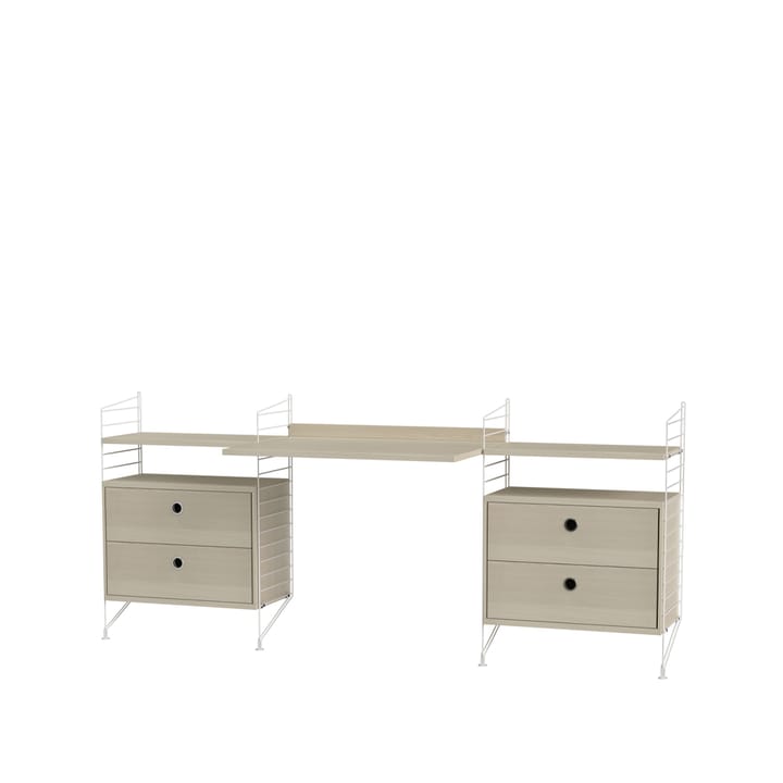 Stringhylla kontor ask & vit - Kombination C - undefined - String Furniture