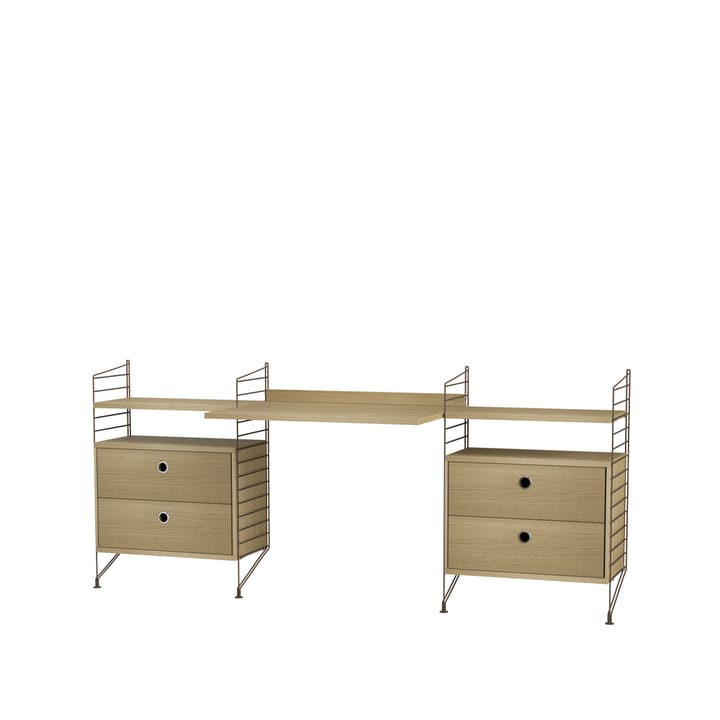 Stringhylla kontor ek & brun - Kombination C - undefined - String Furniture