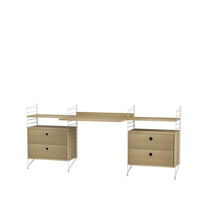 Stringhylla kontor ek & grå - Kombination C - undefined - String Furniture