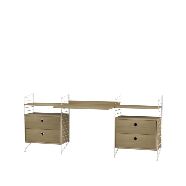 Stringhylla kontor ek & vit - Kombination C - undefined - String Furniture