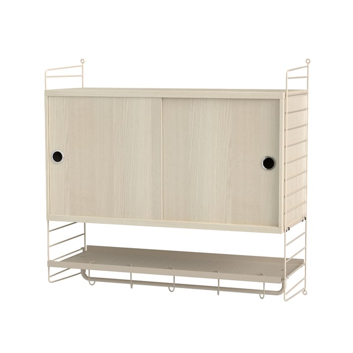 Stringhylla sovrum ask & beige - Kombination F - undefined - String Furniture