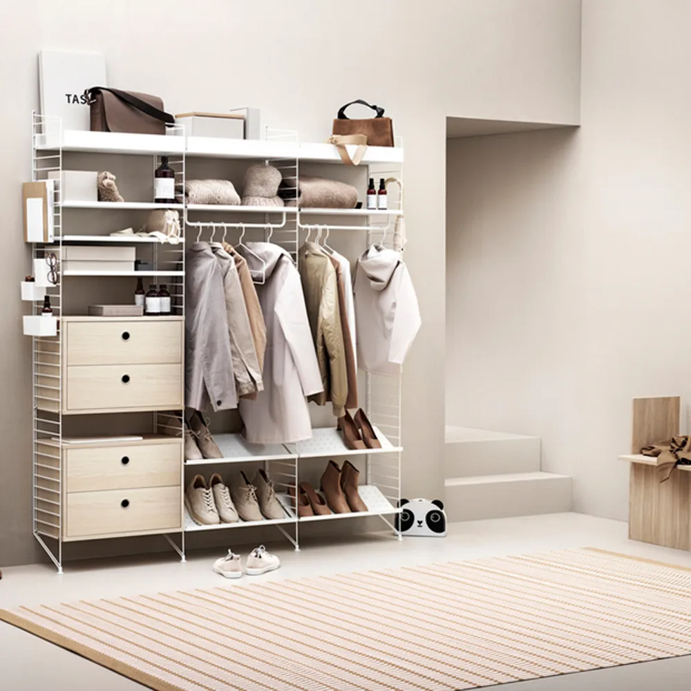 String hyllplan metall, beige, 78x20 cm, hög kant String