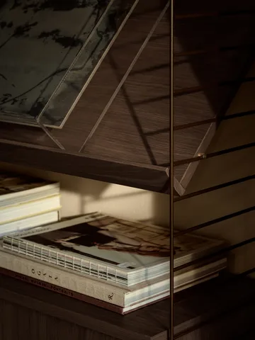 String hyllplan metall - Mörkbrun, 78x30, låg kant - String