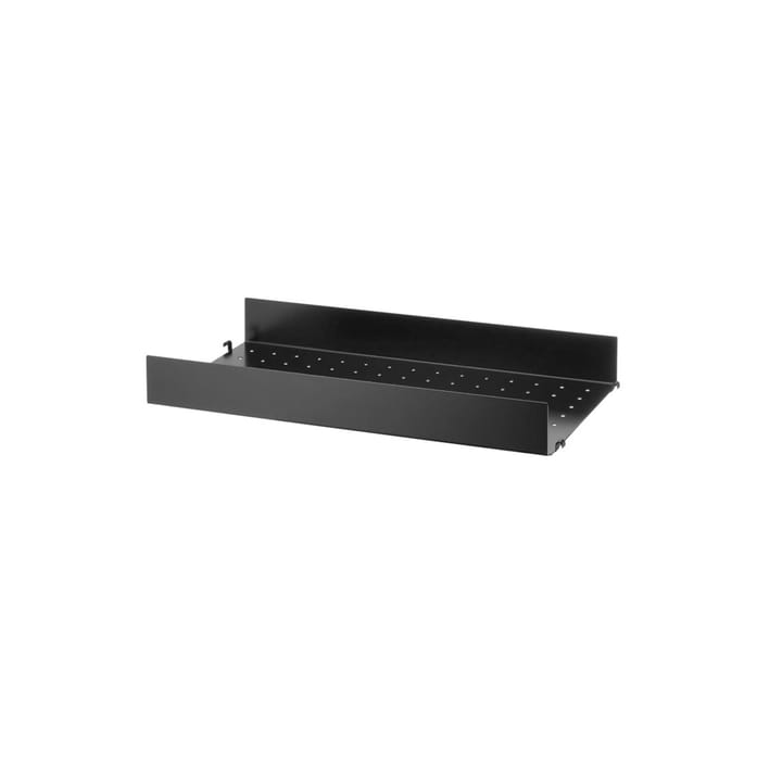 String hyllplan metall, svart, 58x30 cm, hög kant String