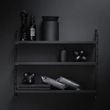 String Pocket hylla svartbetsad ask - svartbetsad ask - String