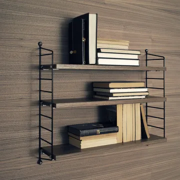 String Pocket hylla valnöt-svart - valnöt-svart - String