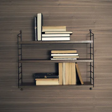 String Pocket hylla valnöt-svart - valnöt-svart - String