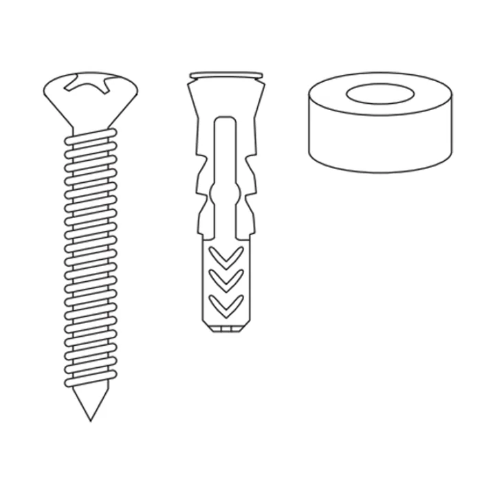 String rostfri skruv, distans och plugg reservdel 2-pack - Rostfri, utomhus - String